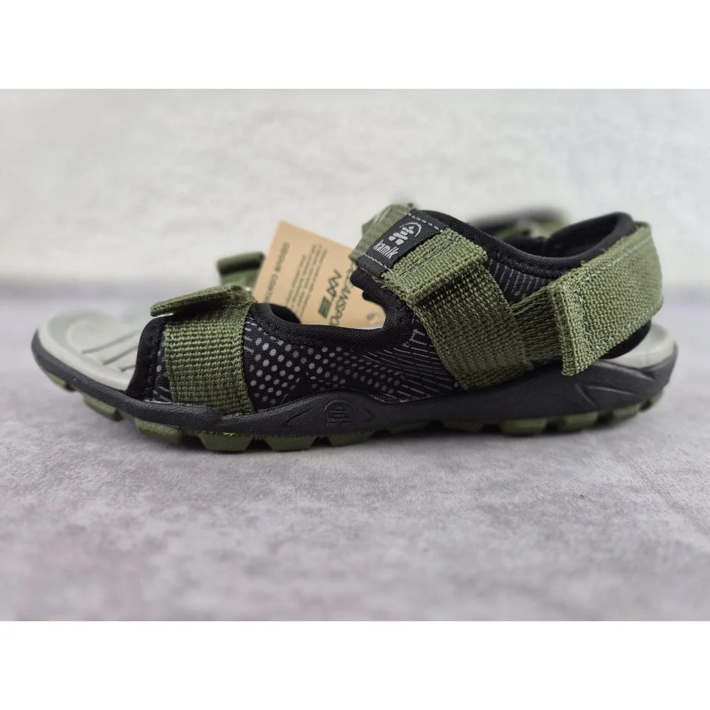 Kamik Kids Jump Sport Sandals Olive Green Vegan Adjustable Straps Size 3 NWOB